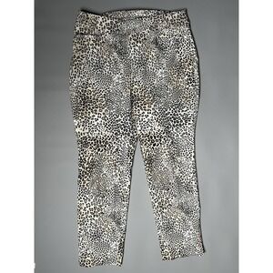 Chico's Women Petite 1P Leopard Print‎ Ankle Pants Pull-On Stretch Pockets